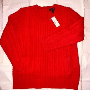 J.Crew Women's Cable-knit Pocket Lambswool Sweater